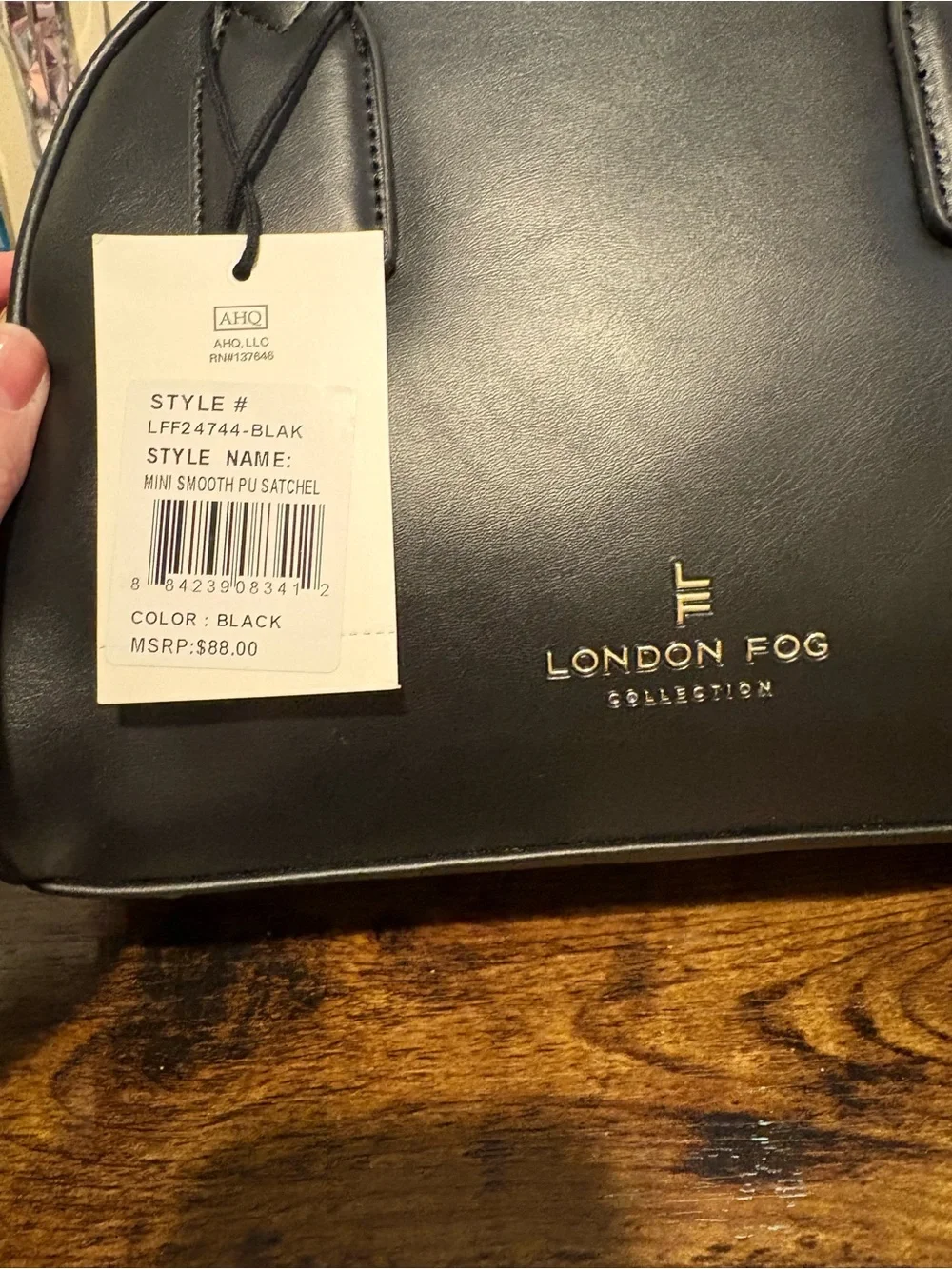 London Fog mini smooth PU satchel